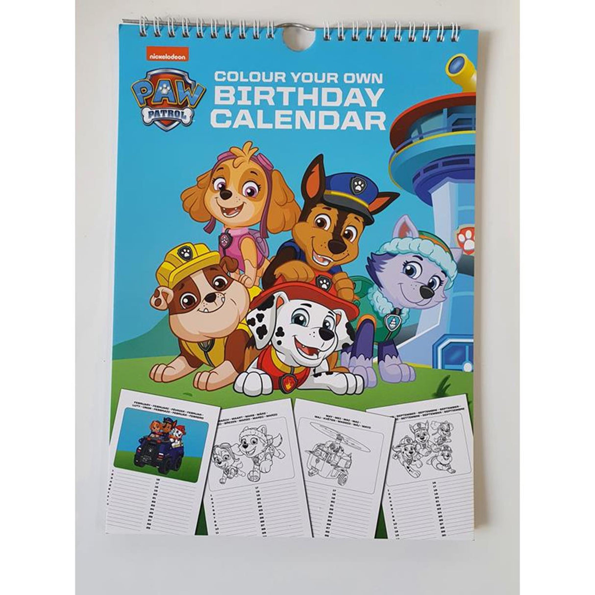Kleur je eigen paw patrol verjaardagskalender 30,5x22cm