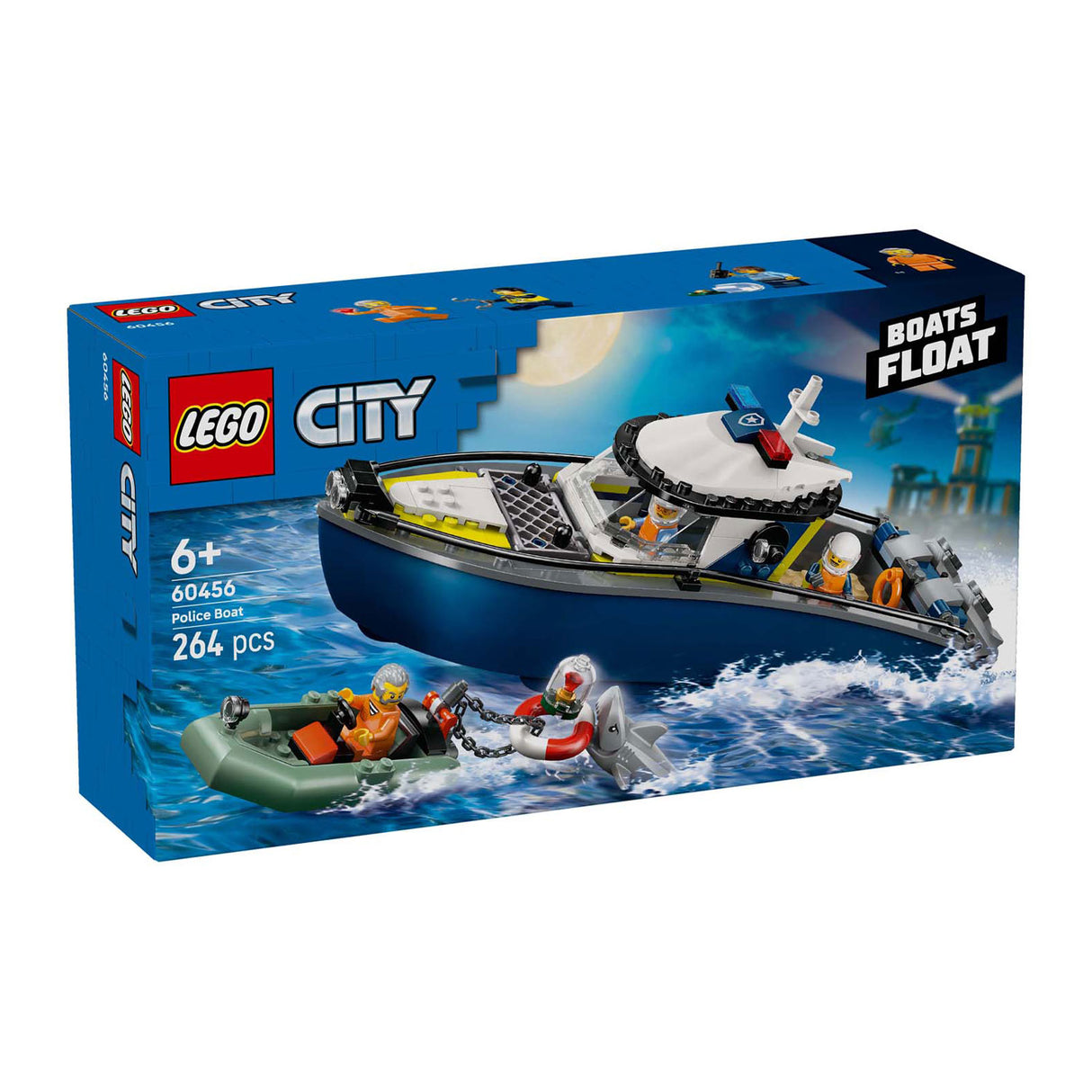 Lego ® city achtervolging met politieboot, drijft echt - 60456