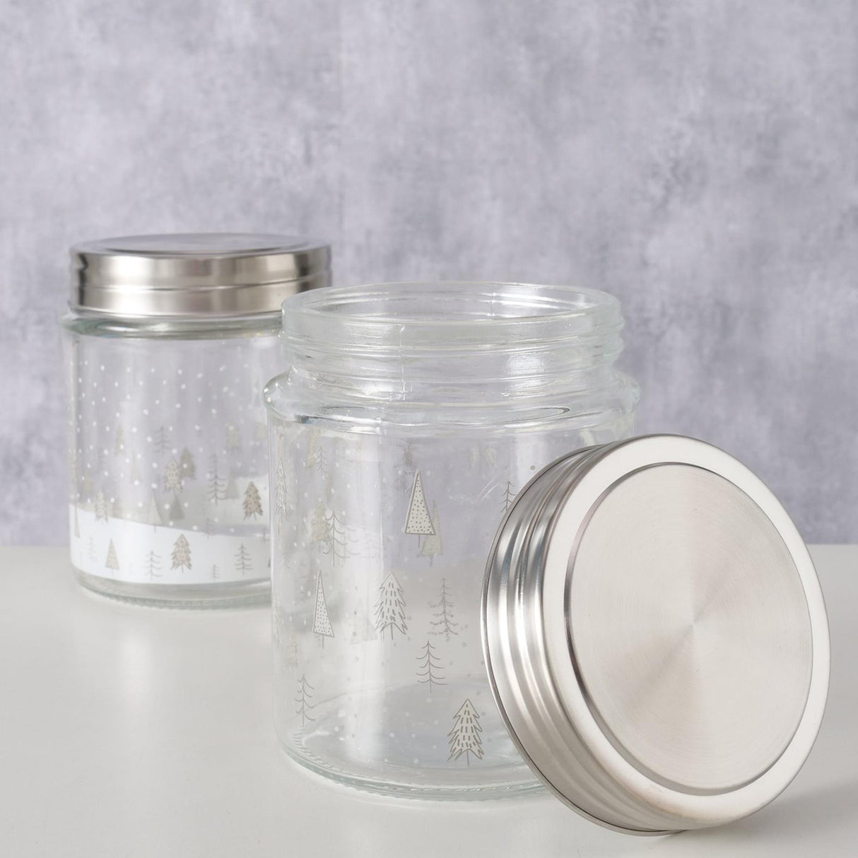 Boltze home voorraadpot countreyside 625 ml dia.9,8x12,5cm glas met rvs