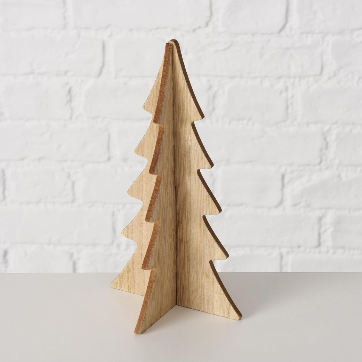 Boltze home decoratief kerstboom ceti 3-delig h12-30cm wit of hout