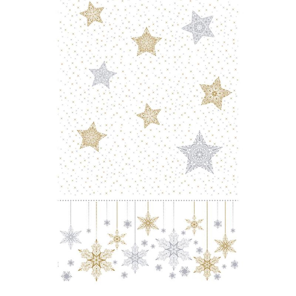 Duni tafellaken snowstars white 138x220cm