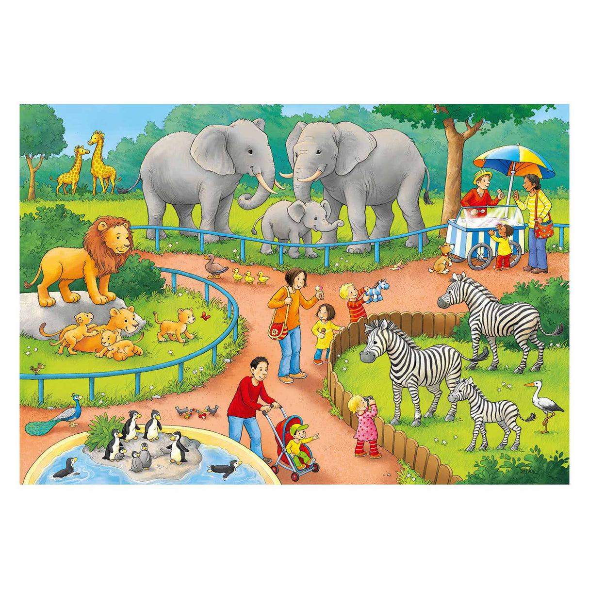 Ravensburger puzzel een dag in de dierentuin - 2x24 stukjes - kinderpuzzel