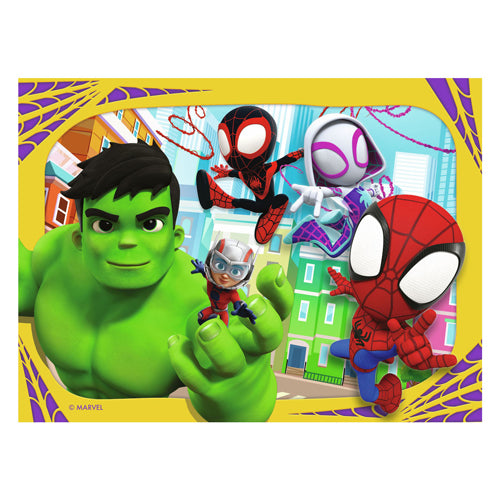 Ravensburger spidey and his amazing friends 4in1box puzzel - 12+16+20+24 stukjes - kinderpuzzel