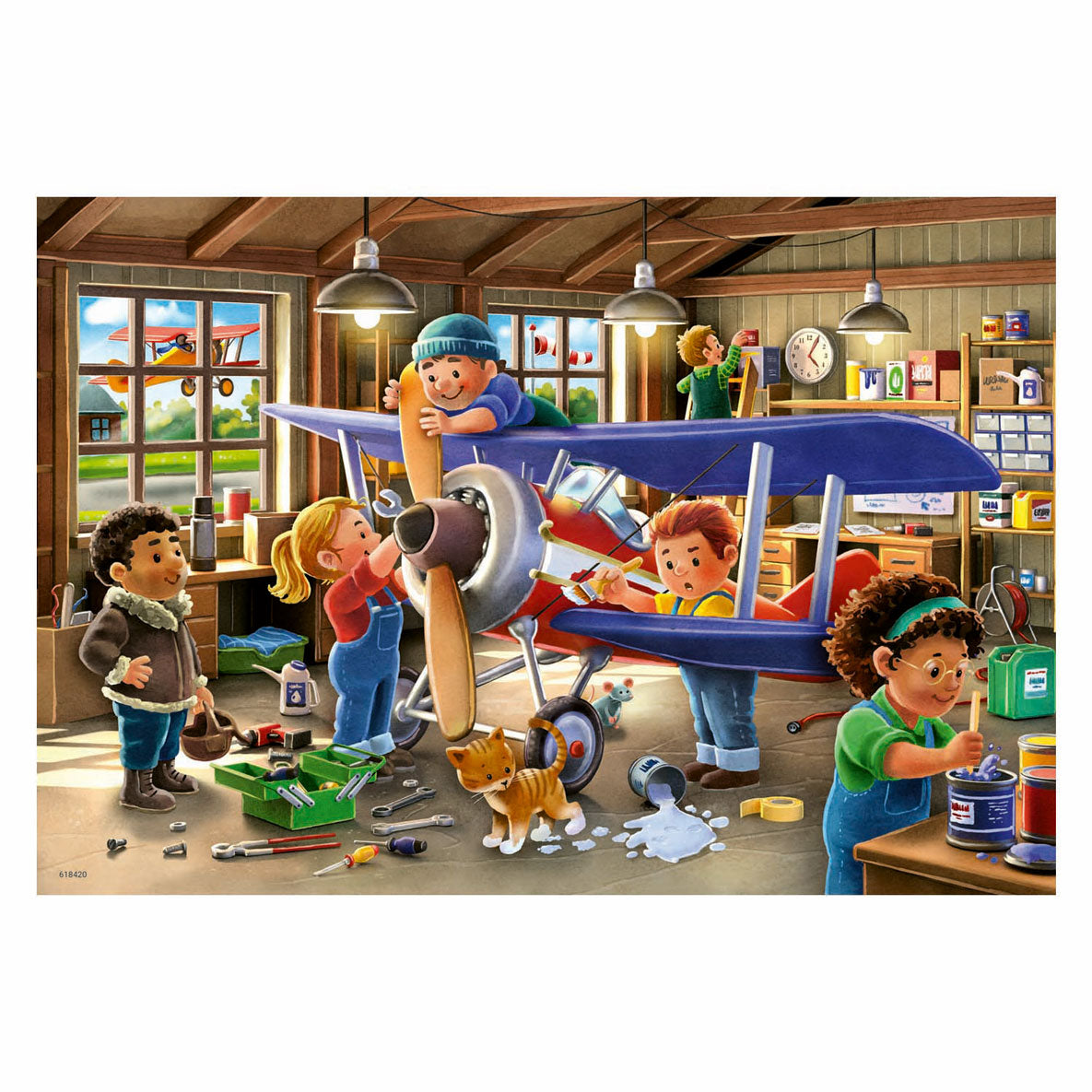 Ravensburger puzzel airplane train repair 2x24 stukjes