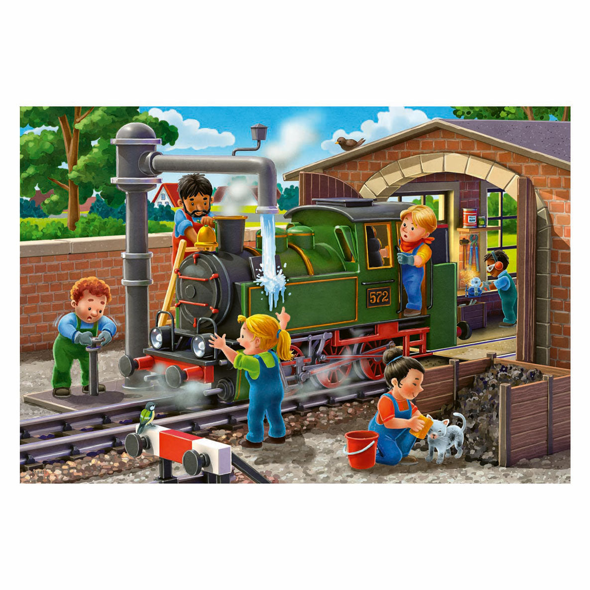 Ravensburger puzzel airplane train repair 2x24 stukjes