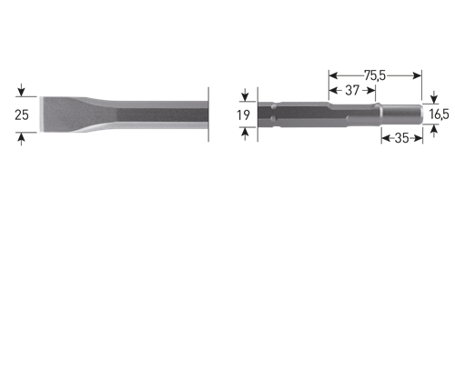 Rotec sds vlakbeitel 300mm
