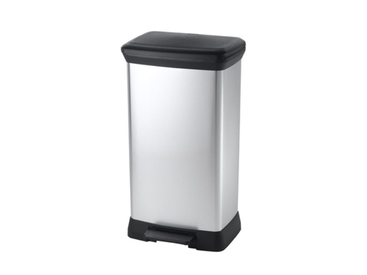 Curver decobin 50l rechthoekig zilver zw