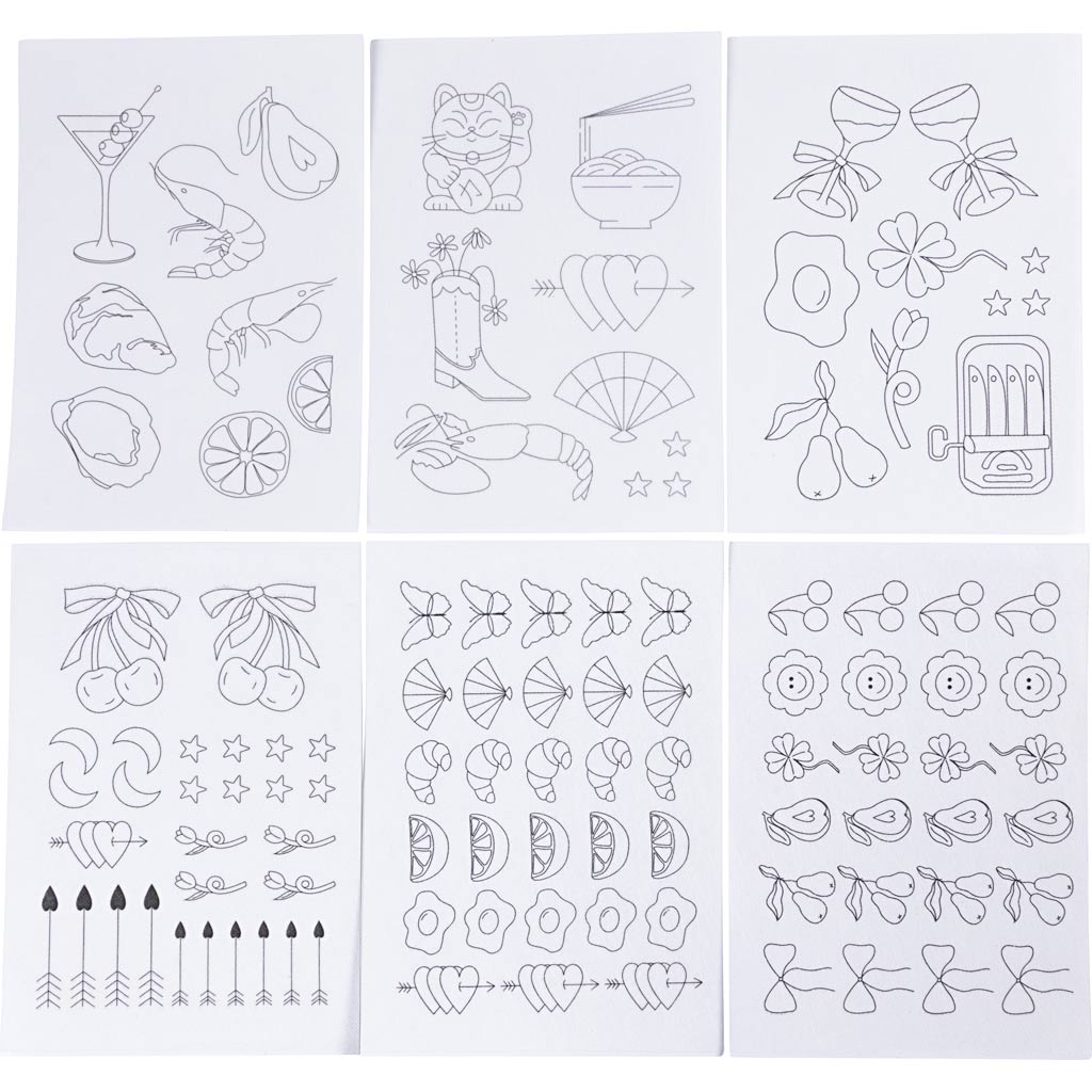 Creativ company http: www.cchobby.nl wateroplosbare-borduurvellen-decoratieve-dessins-a5-vel-148-5x210-mm-6-vel-1-doos