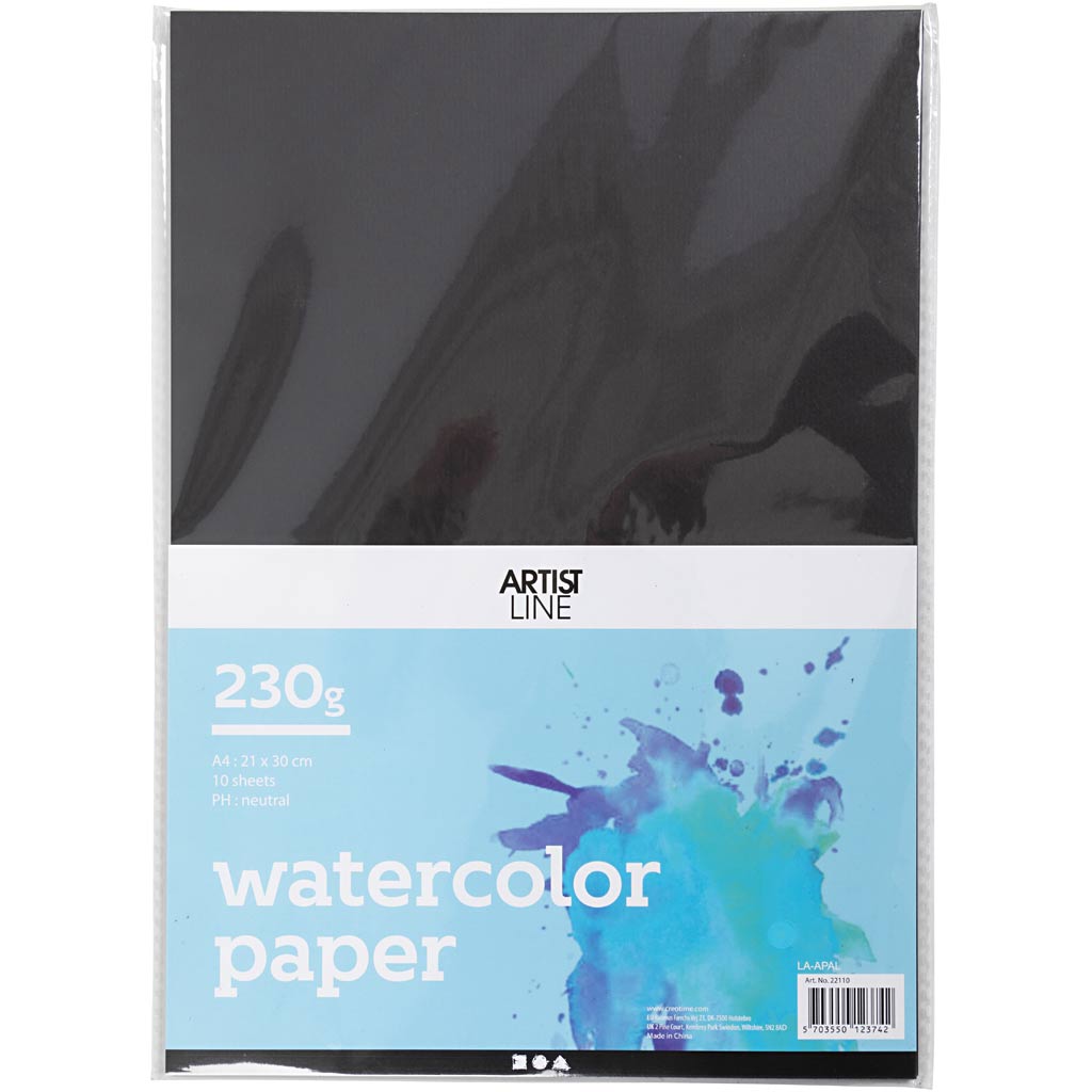 Creativ company http: www.cchobby.nl aquarelpapier-a4-vel-210x297-mm-230-gr-zwart-10-vel-1-doos