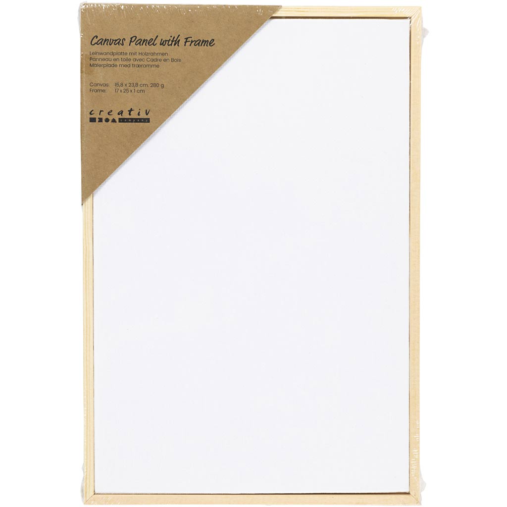 Creativ company http: www.cchobby.nl canvas-paneel-met-lijst-afm-15-8x23-8-cm-280-gr-wit-1-stuk