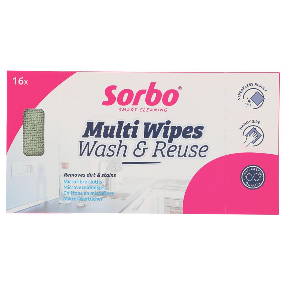 Sorbo microvezeldoekjes 22x22cm 16dlg