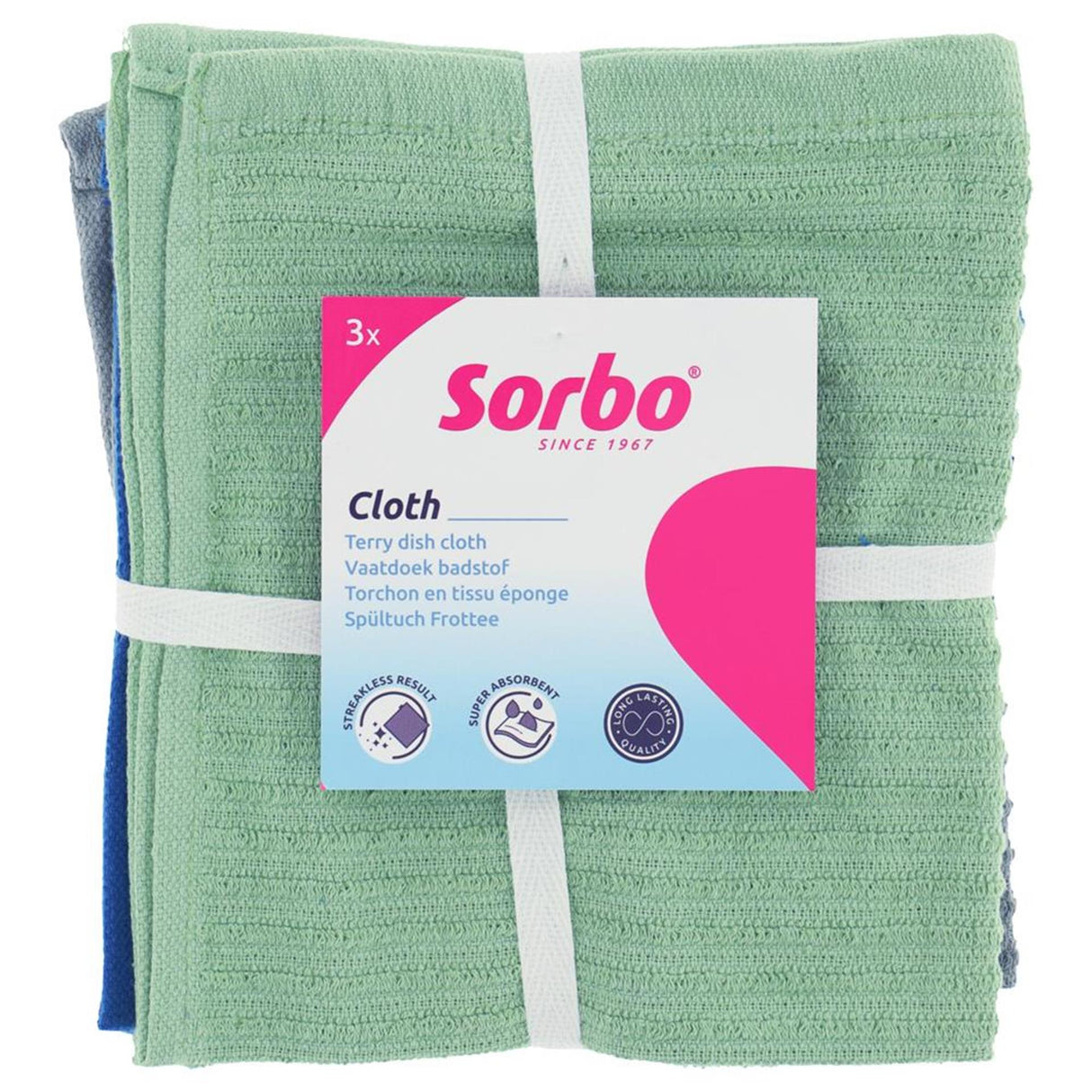 Sorbo vaatdoeken - set van 3 stuks - katoenen vaatdoekjes keuken - 35x35 cm - absorberend en wasbaar