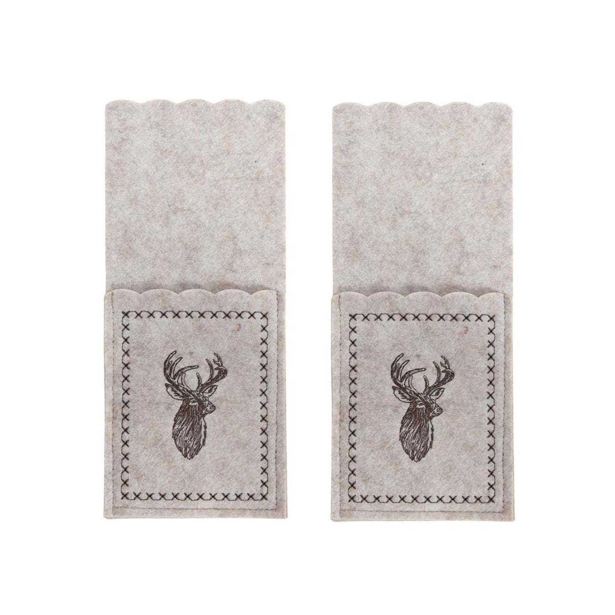 Svenska living bestekzakje rendier vilt beige set a 2 stuks 23x10cm