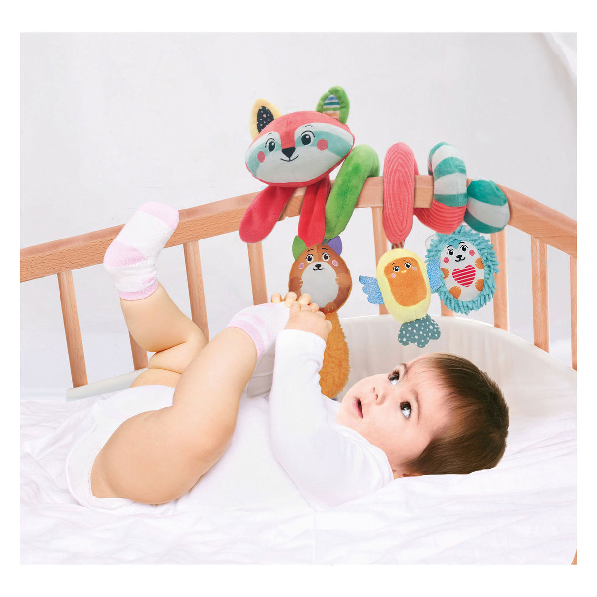 Clementoni baby stoffen kinderwagenspiraal wasbeer