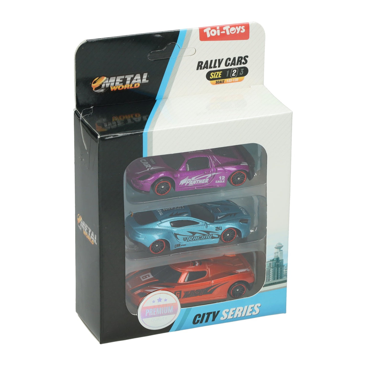 Toi-toys toi toys metal rally race auto classic set a 3 stuks citie series