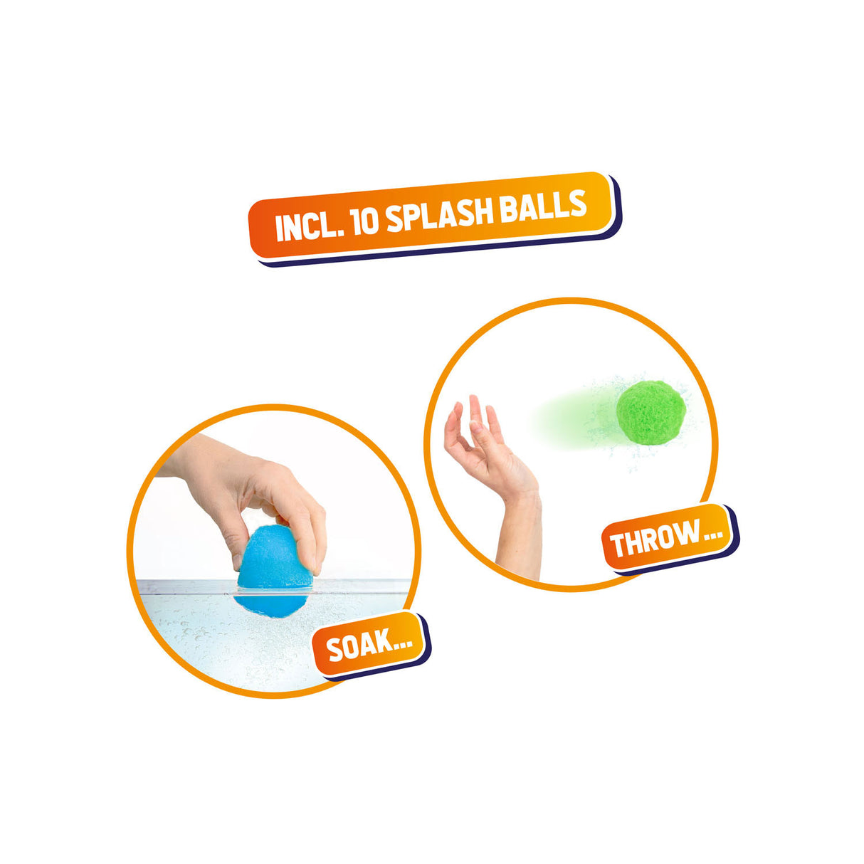 Toi toys bv splash super splashballen set (2 emmers, 10 splashballen)
