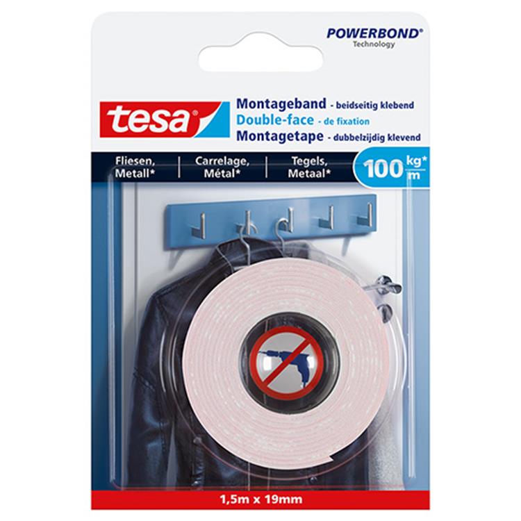 Tesa ultra strong 77746-00000-00 montagetape powerbond wit (l x b) 1.5 m x 19 mm 1 stuk(s)