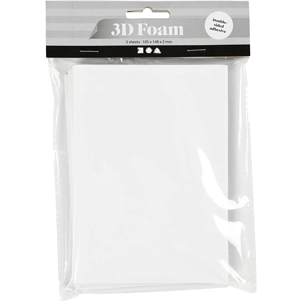 Http: www.cchobby.nl 3d-foam-pads-a6-vel-105x148-mm-dikte-2-mm-wit-5-vel-1-doos