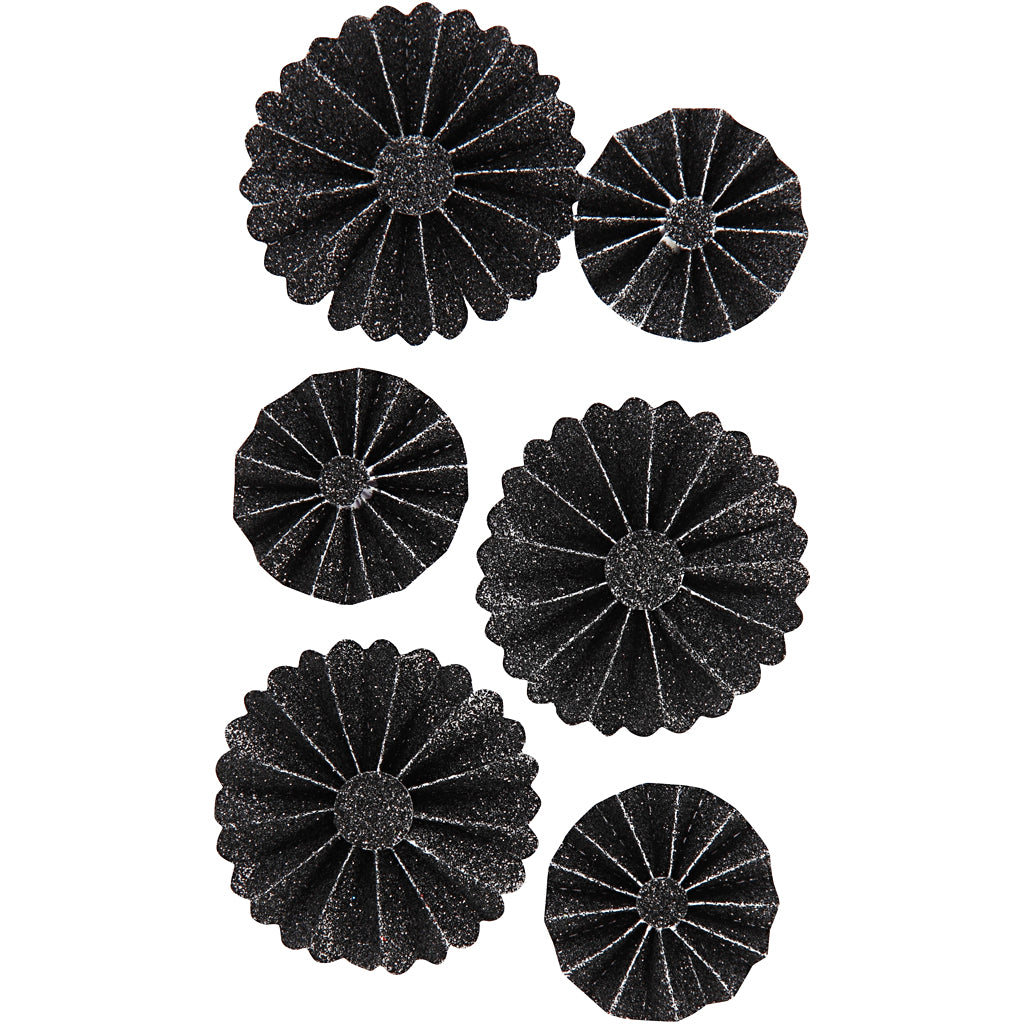Http: www.cchobby.nl rosettes-d-35-50-mm-zwart-glitter-6-stuk-1-doos