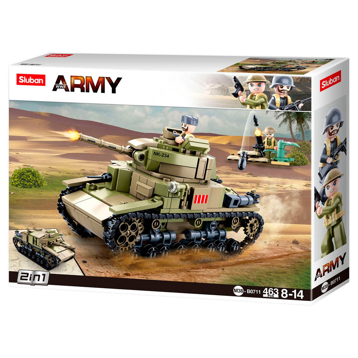 Sluban wwii - italiaanse tank 2in1 - 463dlg.