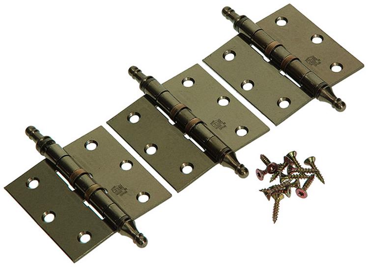 Yale 1019139 - 3 scharnieren met kogellager verbronsd vaasknop 76x76mm | 2 stuks