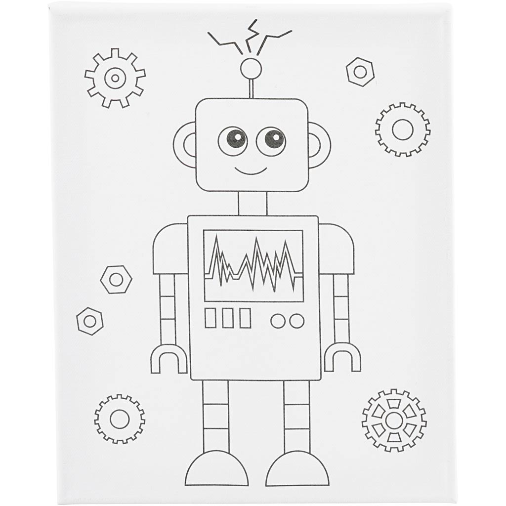 Creativ company http: www.cchobby.nl schildercanvas-met-print-robot-d-1-6-cm-afm-24x30-cm-360-gr-1-stuk