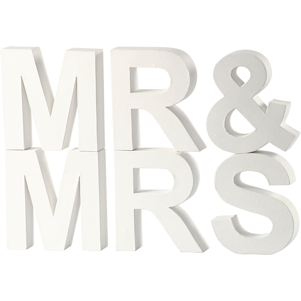 Http: www.cchobby.nl letters-mr-mrs-h-17-5-cm-d-4-5-cm-wit-1-set