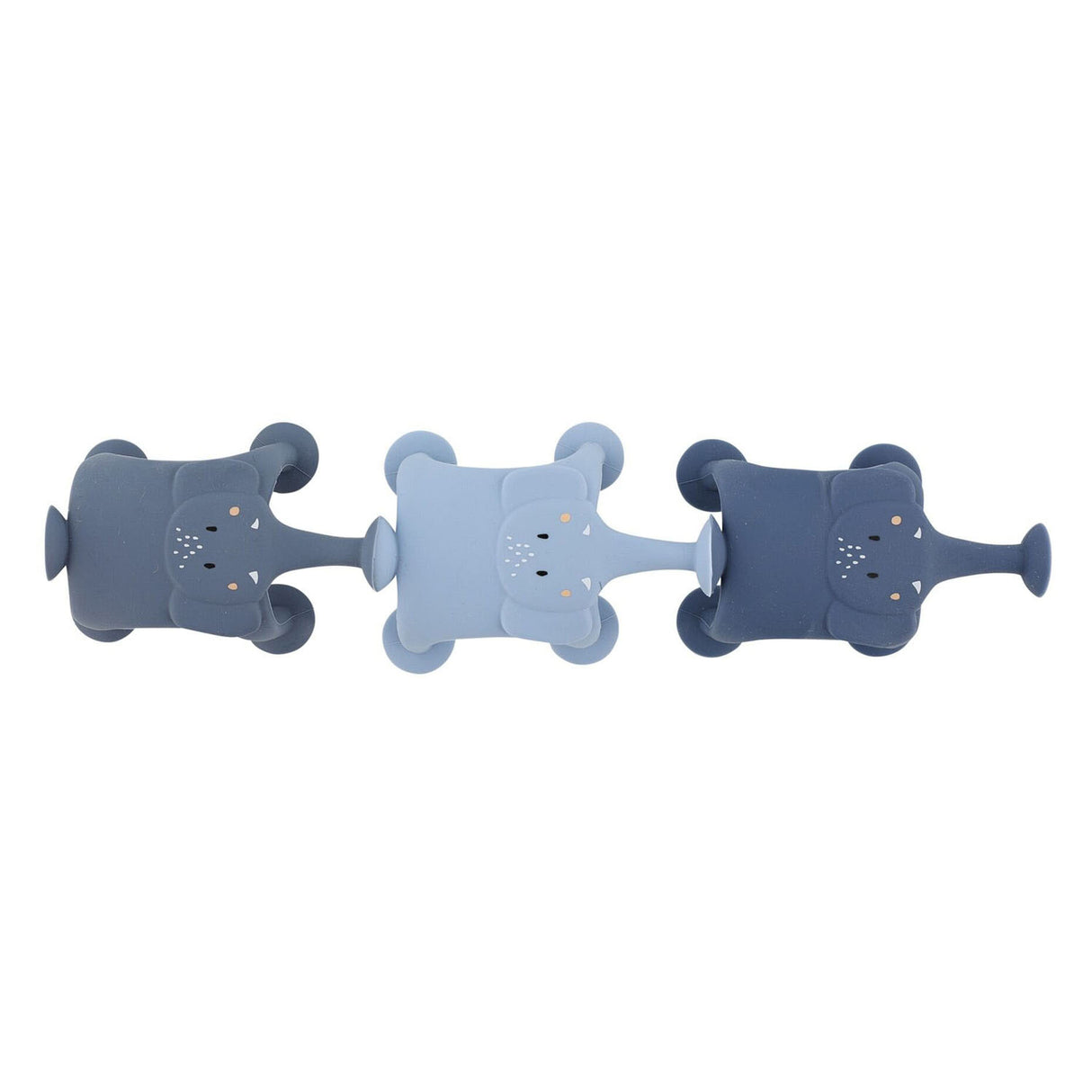 Trixie dierenspel met zuignappen – mrs. elephant – 3-delige badpretset van siliconen - blauw