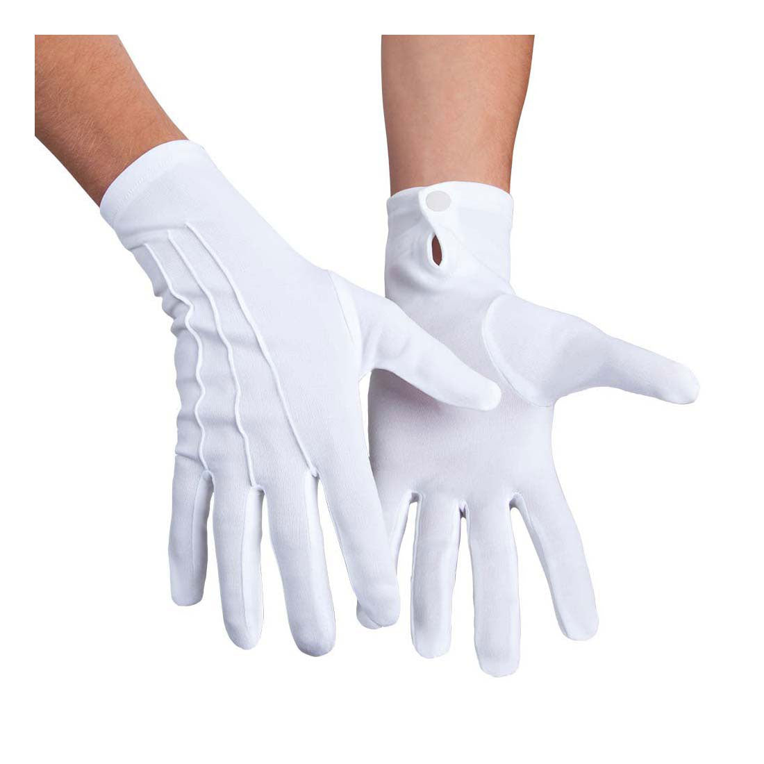 Boland handschoenen met drukknop wit xl