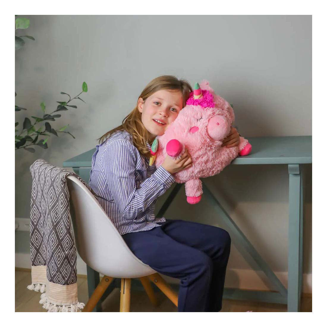 Noxxiez handwarmer knuffelkussen eenhoorn
