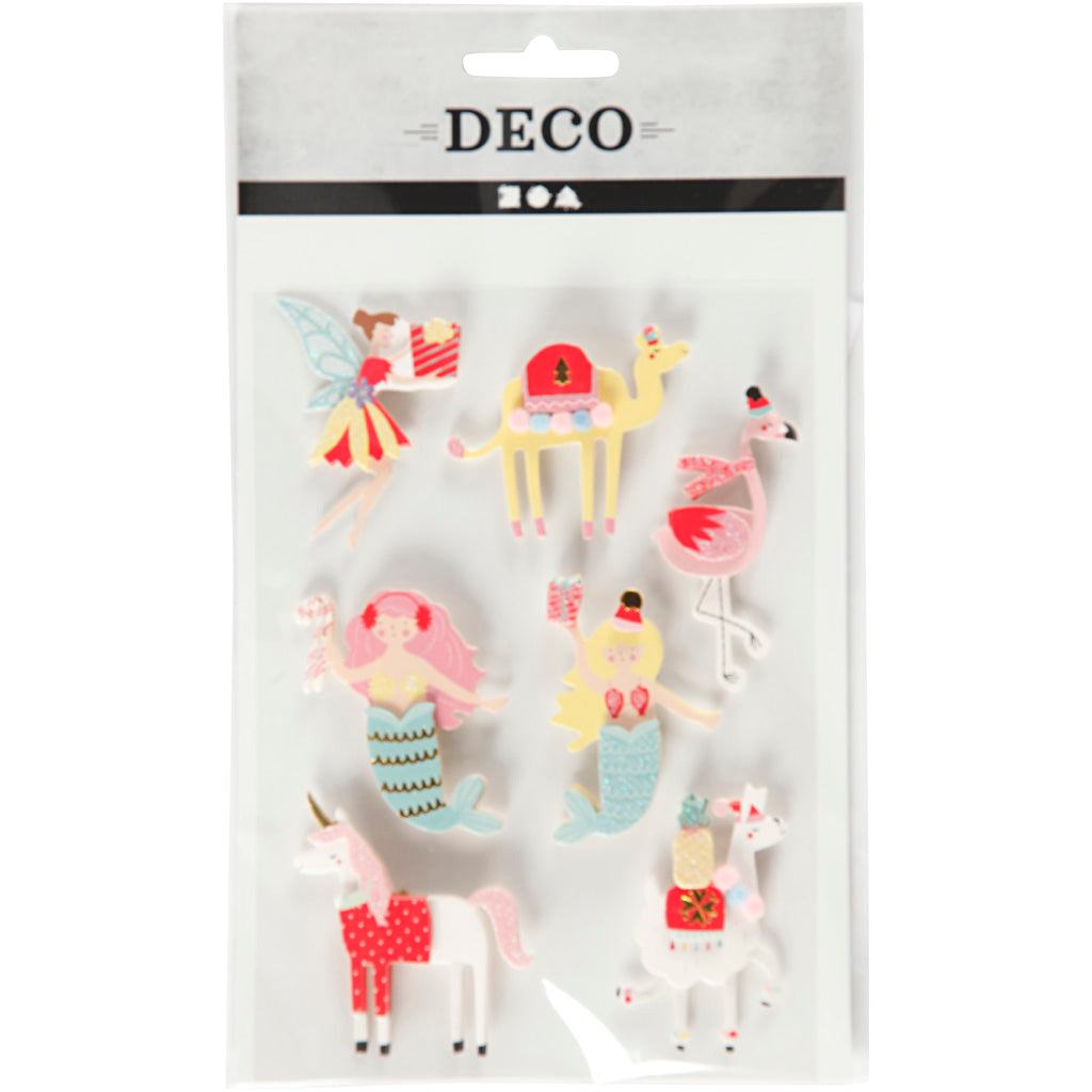 Http: www.cchobby.nl 3d-stickers-flamingo-lama-zeemeermin-h-50-60-mm-b-30-45-mm-dikte-7-mm-7-stuk-1-doos