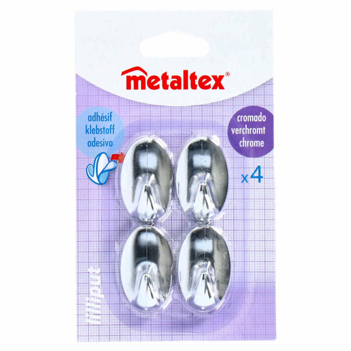 Metaltex haak zelfklevend 4 stuks