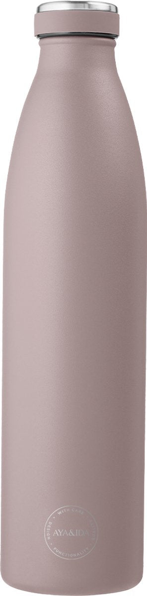 Aya ida aya ida - drinking bottle - thermosfles - drinkfles - waterfles - to go - 1000ml - dusty rose nieuw!