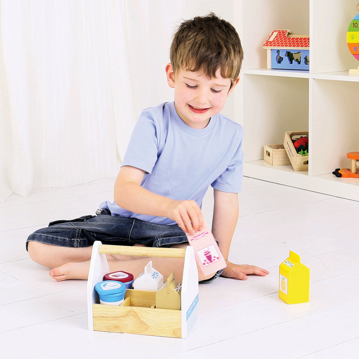 Bigjigs toys - houten zuivelkrat