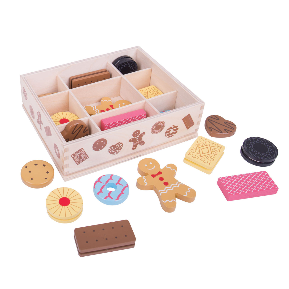 Bigjigs toys - houten box met koekjes