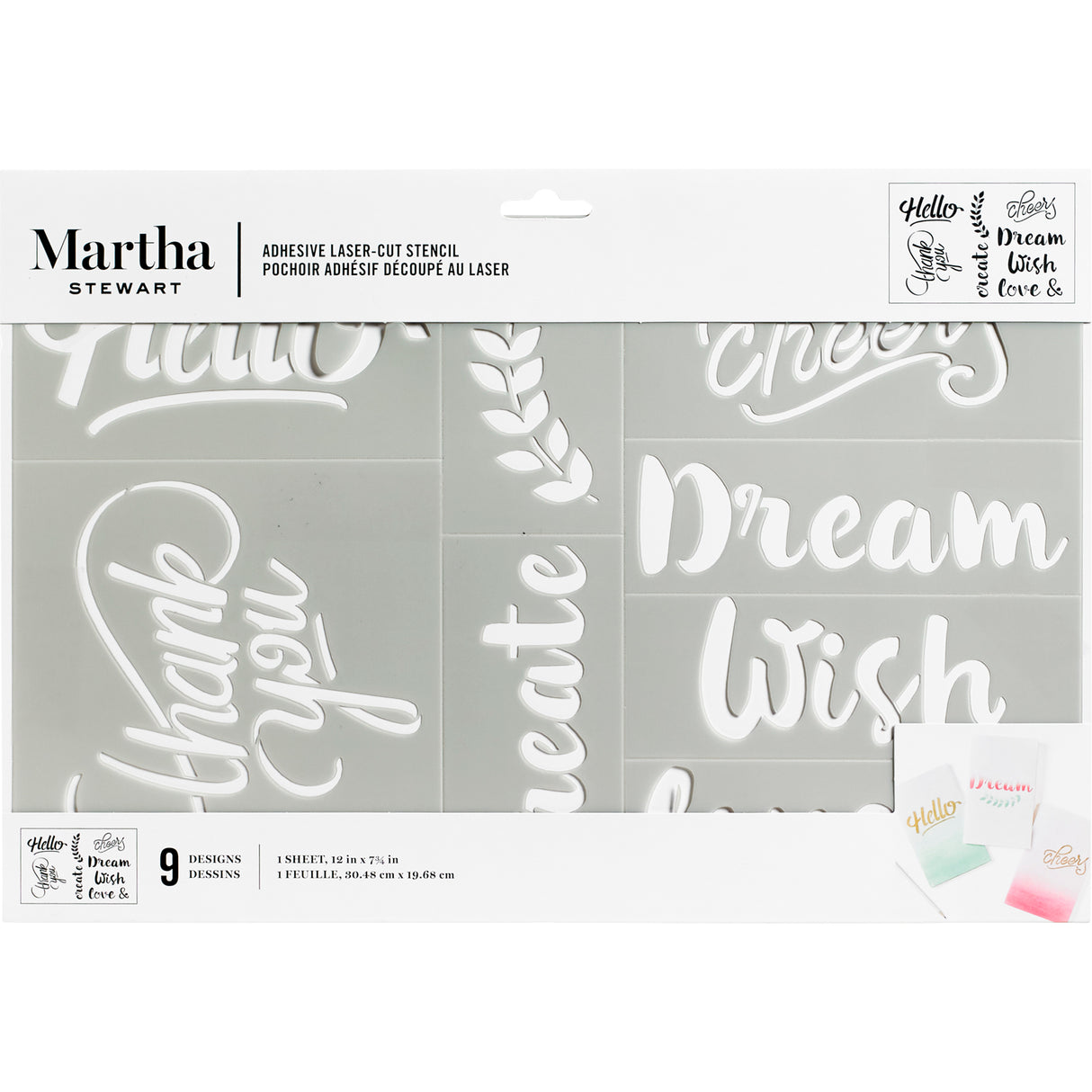Martha stewart • zelfklevende stencil zinnen x1