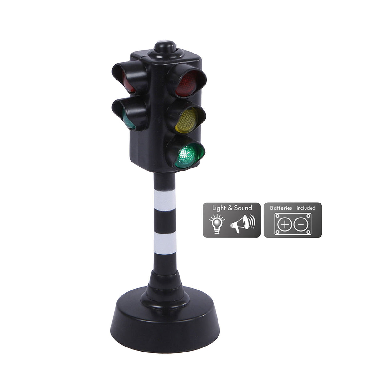 Kids globe stoplicht met voetgangerslicht en geluid 12cm