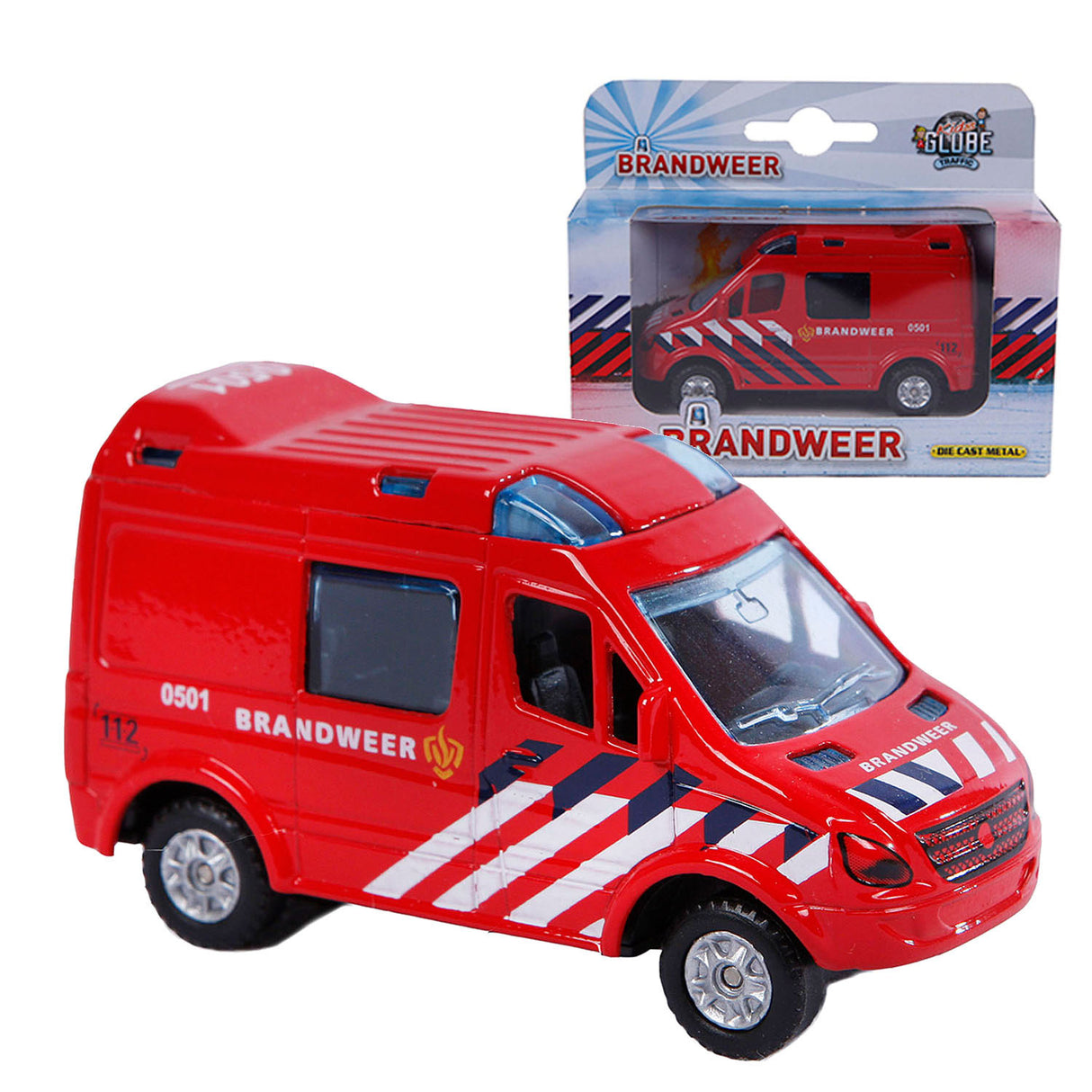 Kids globe brandweer nl die cast pullback-action 8cm