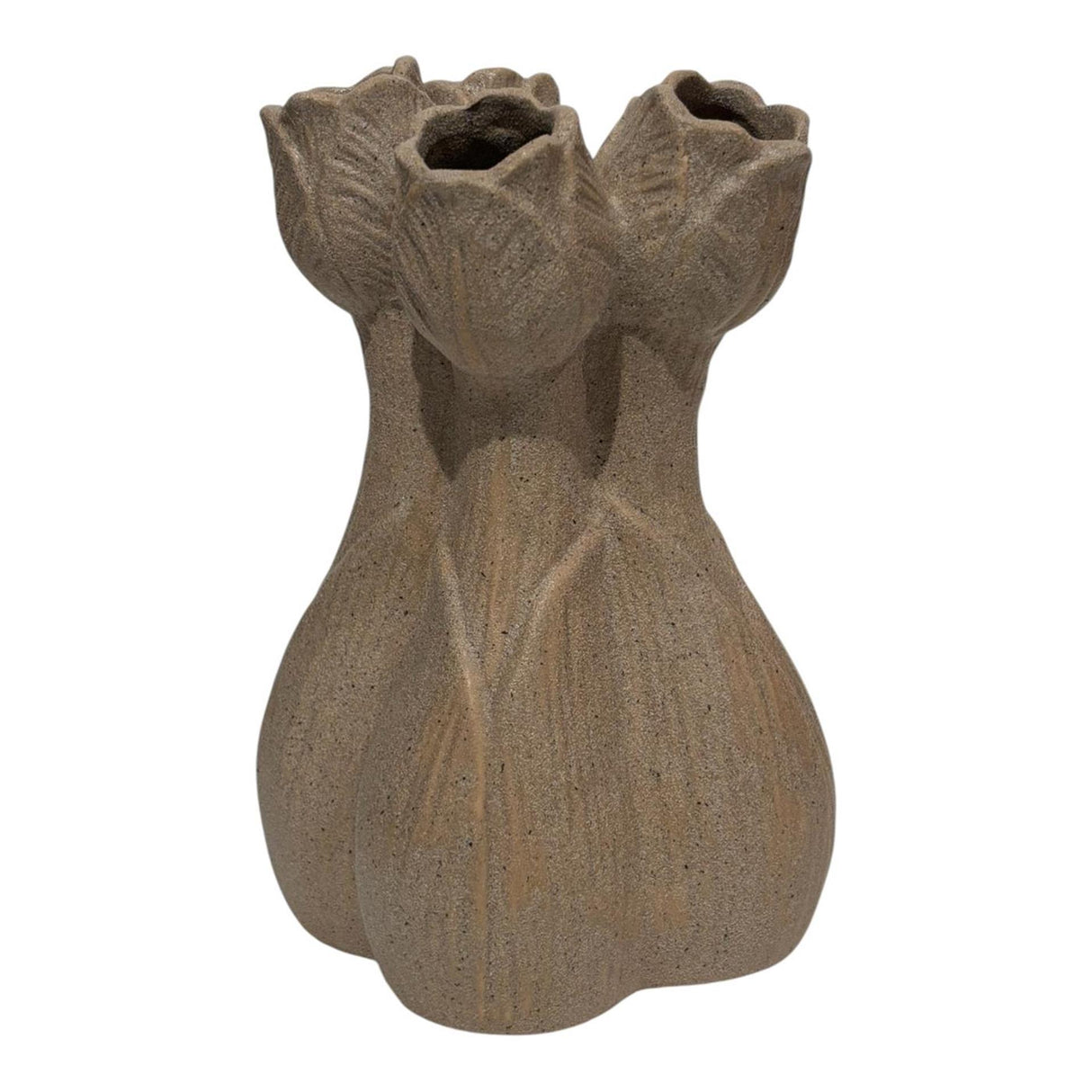 Mansion atmosphere tulpenvaas pastel bruin 14x14x20,8cm