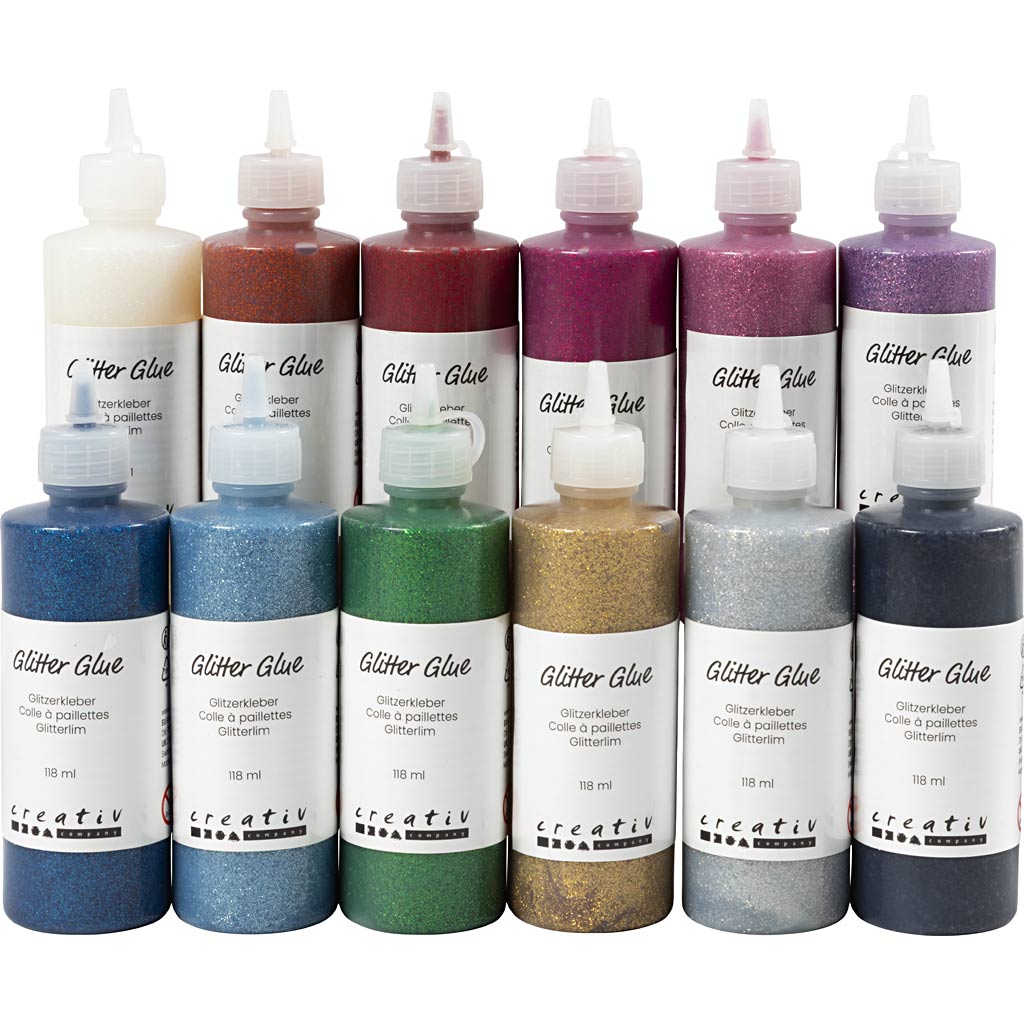 Creativ company http: www.cchobby.nl glitterlijm-diverse-kleuren-12x118-ml-1-doos