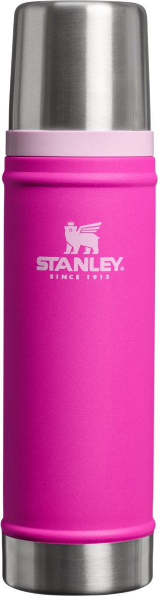 Stanley classic legendary thermosfles 750 ml - houdt 20 uur warm of koud - lekvrij - vaatwasserbestendig - bpa-vrij - voor koffie, thee en meer - roestvrijstalen thermoskan - violet blossom