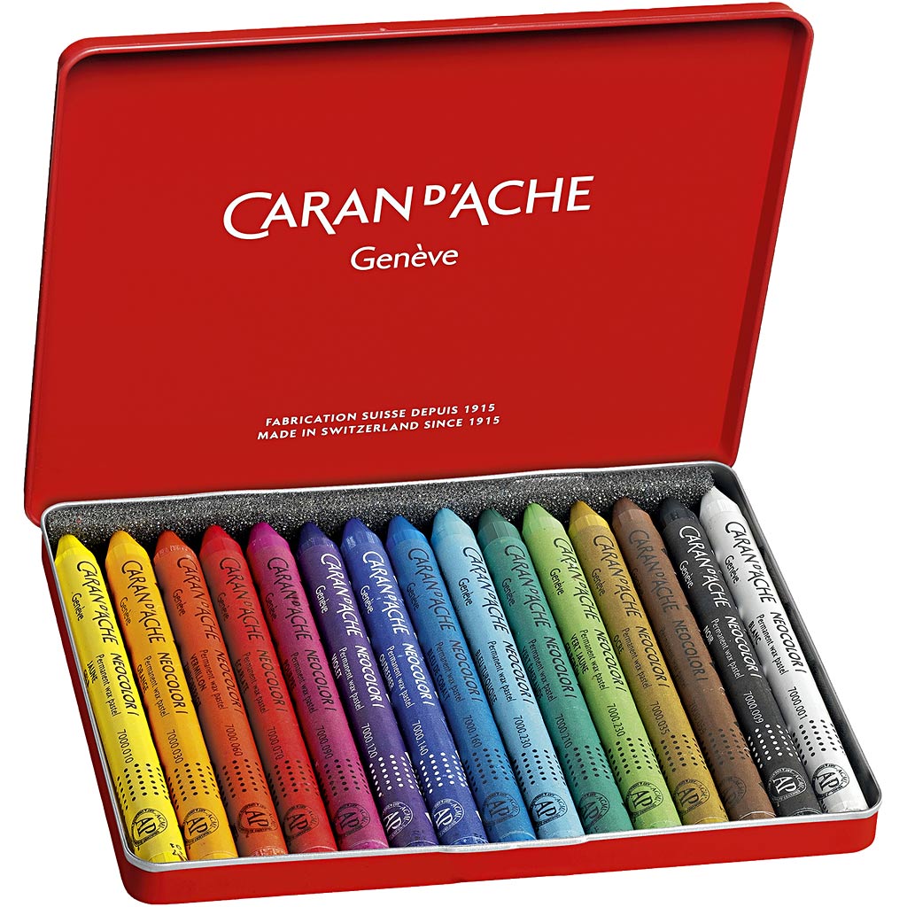Caran d'ache http: www.cchobby.nl caran-d-ache-neocolor-i-l-10-cm-dikte-8-5-mm-diverse-kleuren-15-stuk-1-doos