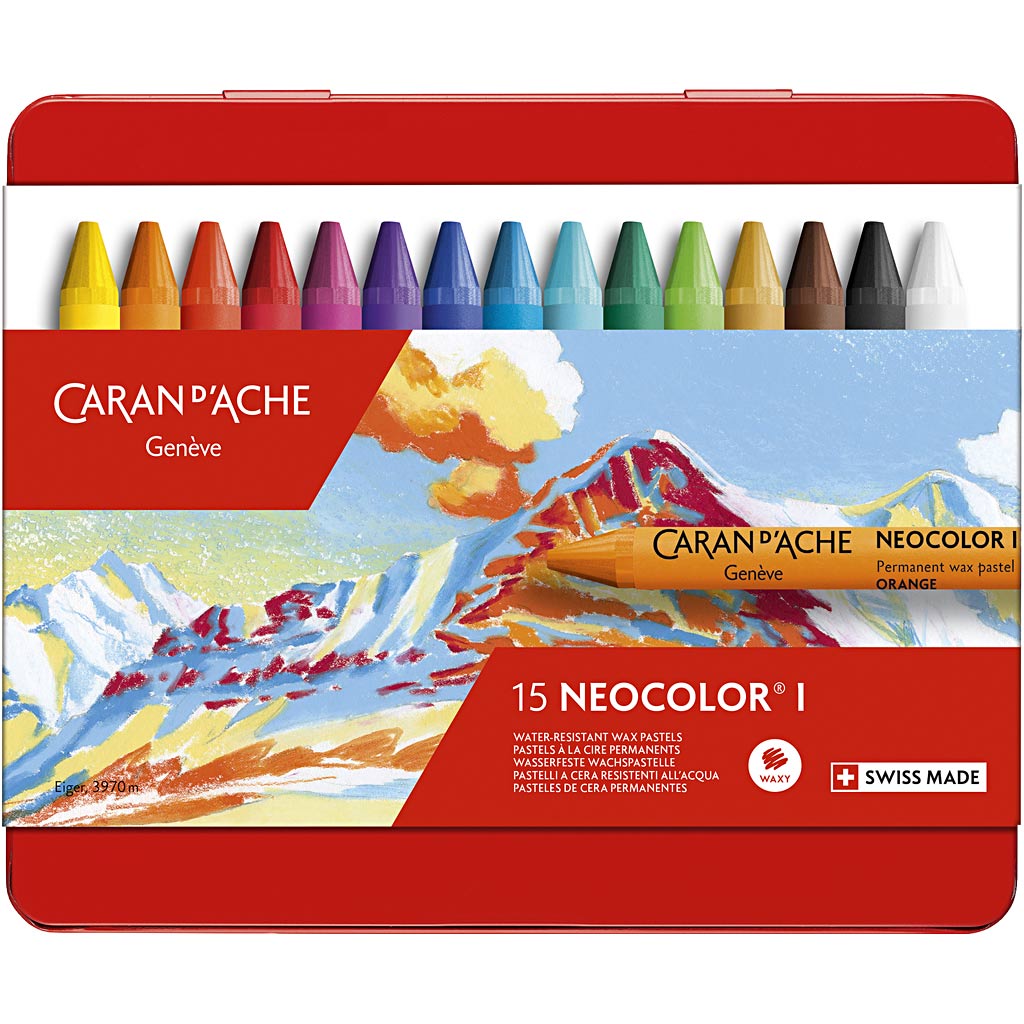 Caran d'ache http: www.cchobby.nl caran-d-ache-neocolor-i-l-10-cm-dikte-8-5-mm-diverse-kleuren-15-stuk-1-doos