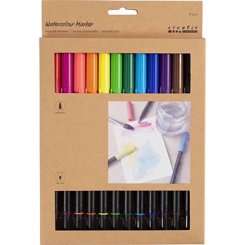 Creative company https: www.cchobby.nl aquarelmarker-lijndikte-2-4-8-mm-standaardkleuren-12-stuk-1-doos