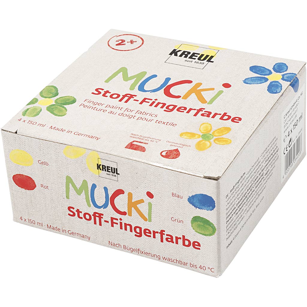 Mucki https: www.cchobby.nl muck-vingerverf-blauw-groen-rood-geel-4x150-ml-1-doos