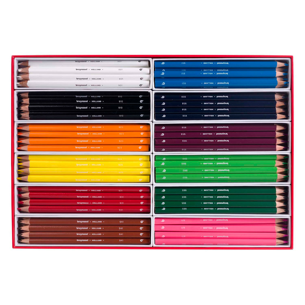 Bruynzeel triple kleurpotlodenset, 12x12 kleuren