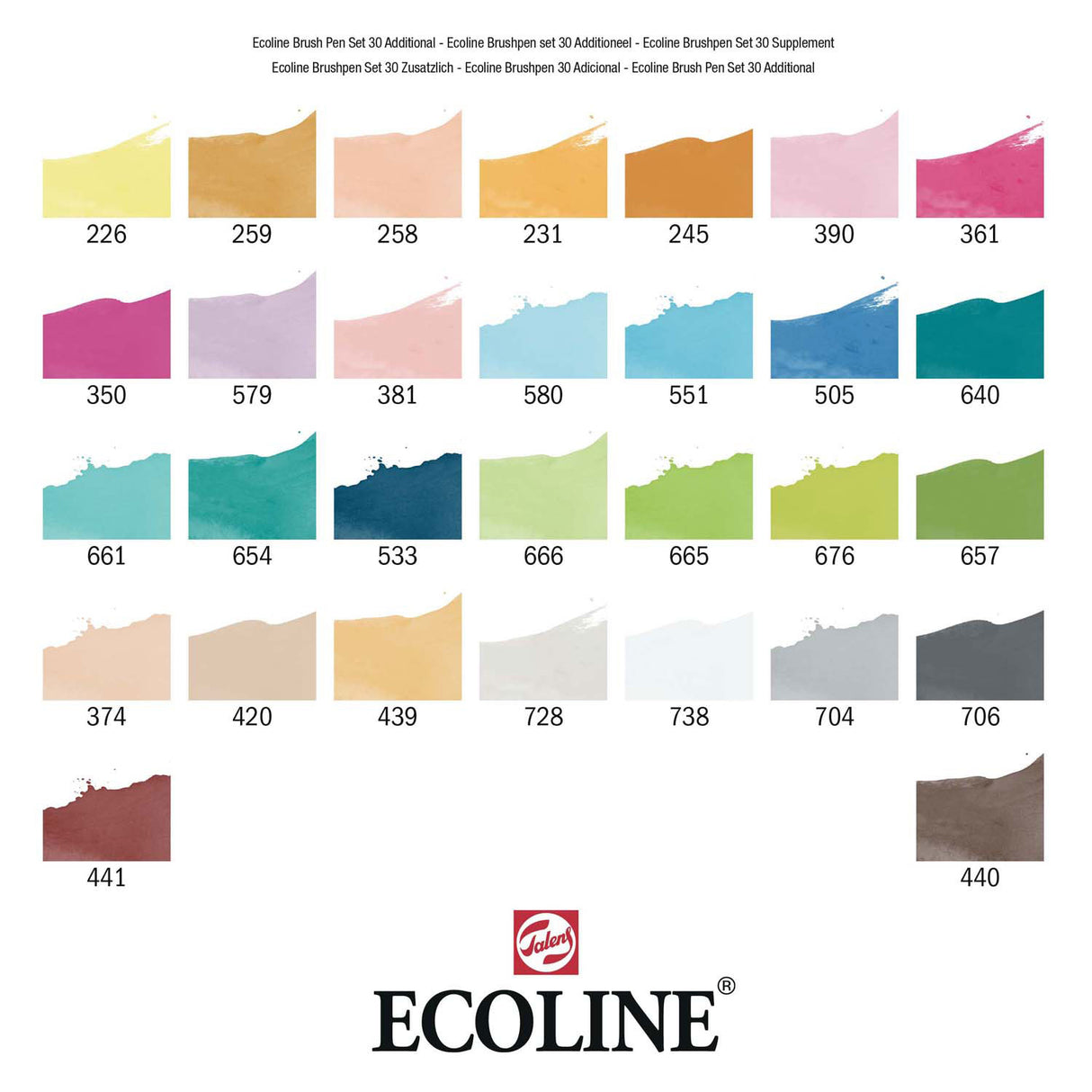 Ecoline brush pen set additional | 30 colours