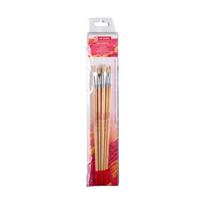 Talens art creation olie acrylpenselenset van 5varkenshaar