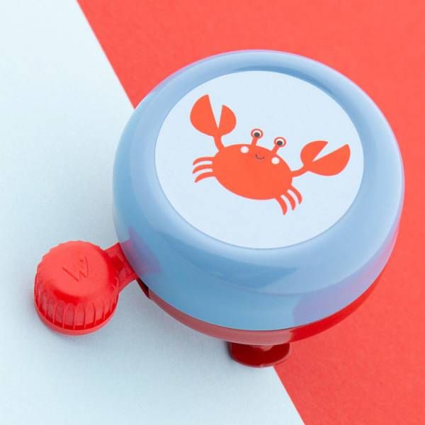 Qibbel widek kinder bel krab clappy crab rood blauw op kaart