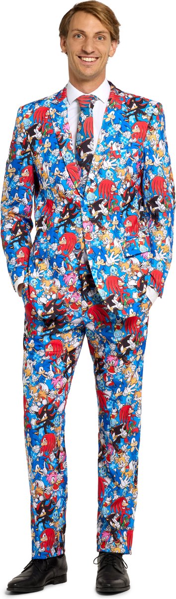 Opposuits sonic the hedgehog™ - sega - heren pak - kostuum - carnavalskleding - meerkleurig - maat eu62